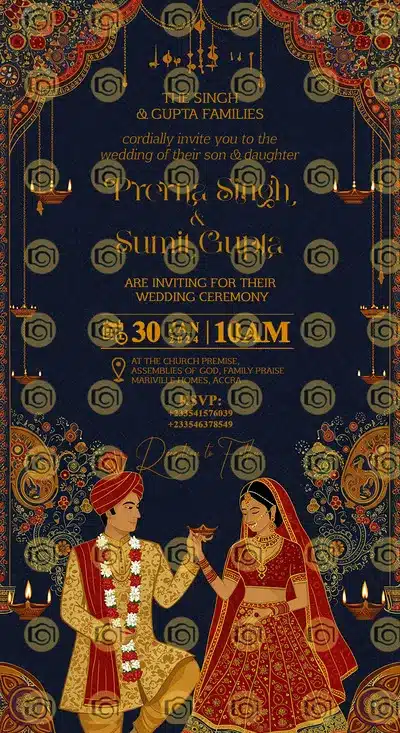 Cartoons Hindu Wedding Invite